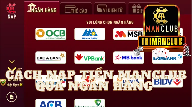 Cách nạp tiền MANCLUB qua ngân hàng