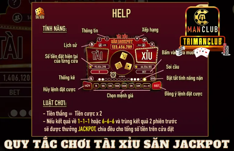 Quy tắc chơi Tài xỉu săn jackpot
